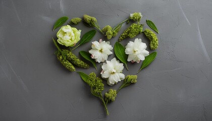 heart made of flowers and leaves generative ai