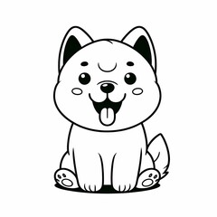 Fototapeta premium Cheerful Pup: Fun Coloring Page for Kids
