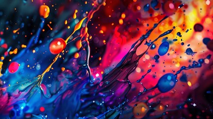 Abstract splashes of neon colors for an art studio.