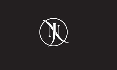 NJ, JN , J , N , Abstract Letters Logo Monogram	