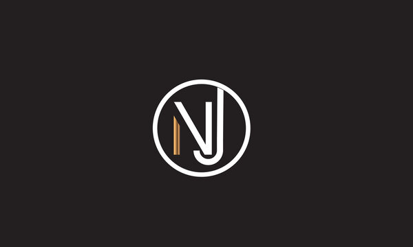 NJ, JN , J , N , Abstract Letters Logo Monogram