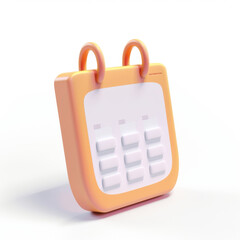 calendar icon in 3D style on a white background