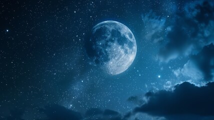 Obraz premium A clear image of the moon in the night sky.