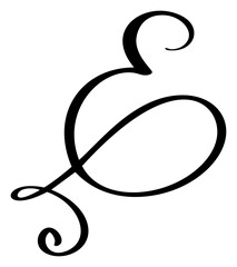 Vector calligraphy hand drawn letter E. Script font logo icon. Handwritten brush style