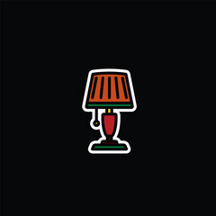 Original vector illustration. Contour icon of a table lamp for home.