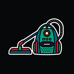 Original vector illustration. The contour icon of the vacuum cleaner.