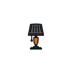 Original vector illustration. Contour icon of a table lamp for home.