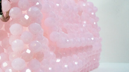 pink rose petals Crystal bag glass 