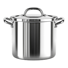 Stainless steel cooking pot isolated on white background
