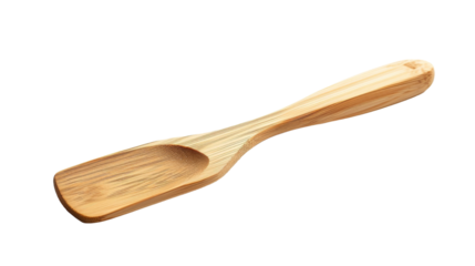 Solitary Wooden Spoon Resting on A Blank Canvas