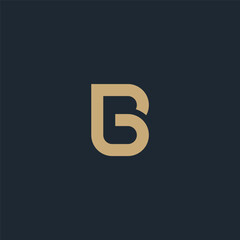 BG monogram logo with gold color. B & G logo.