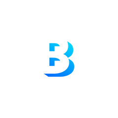 Letter B initial logo with drop shadow gradient
