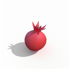 pomegranate icon in 3D style on a white background