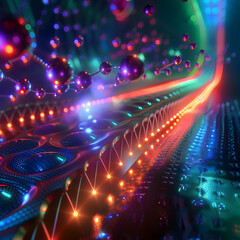 Fototapeta premium Captivating Cosmic Convergence of Quantum Phenomena and Technological