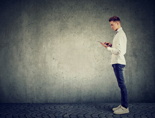 Young man using a tablet pc