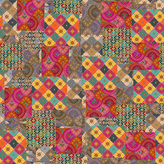 Multicolor gomatical traditional pattern wallpaper design fabrics pirnt 