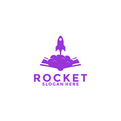 rocket launch vector logo design, simple modern rocket logo design inspiration
