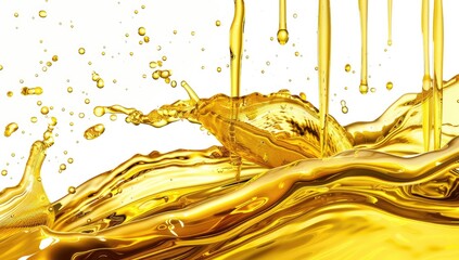 Golden Liquid Splashes in Dynamic Motion