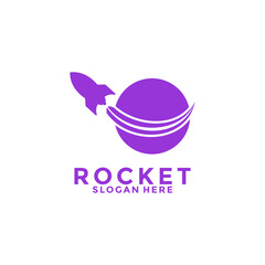 rocket launch vector logo design, simple modern rocket logo design inspiration