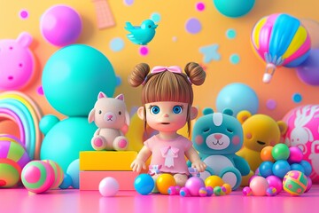 Charming 3D mascot design for children's toy. Sparking joy and creativity in playtime