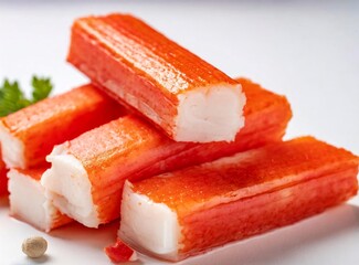 Crab stick isolated on white background