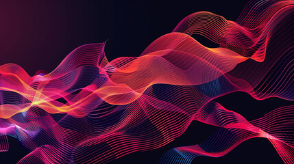 Develop a vibrant vector artwork illustrating sound waves oscillating with vitality and rhythm in a...