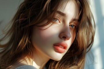 Naklejka premium Confident and Vibran. Beautiful Woman Expressing Individuality Through Fashion 