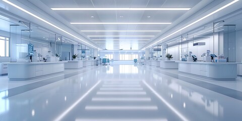 Naklejka premium white lab room with a lot of equipment