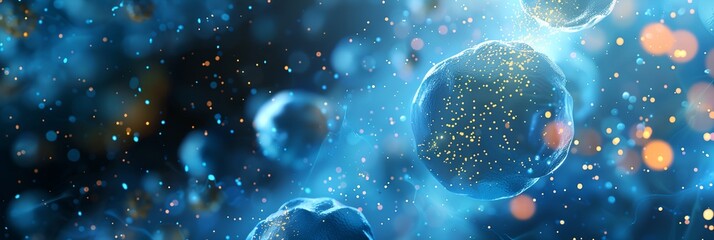 close up of bio cell with a lot of bubbles in the background