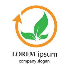 Fototapeta premium fresh leaf logo design for natural life