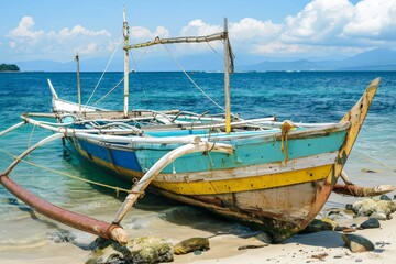 Fototapeta premium Beach Background - Landscape of Beach. Beautiful simple AI generated image in 4K, unique.