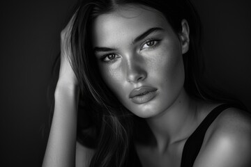 Naklejka premium Glamour and Sophistication. Stunning Woman Embracing Fashion Trends with Confidence and Charisma
