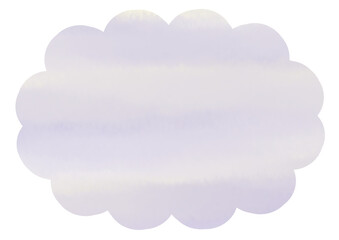 水彩風　シンプル　ふきだし　雲形　装飾　