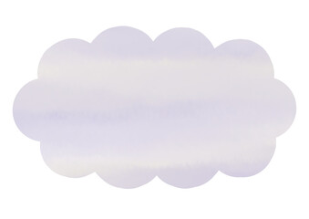 水彩風　シンプル　ふきだし　雲形　装飾　