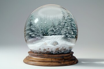 3D Render of empty snow globe
