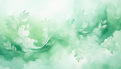 light pastel green water color abstract background ai generated