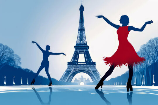 paris sport olympic 2024 ceremony, water color commencement	