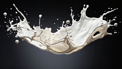 Obraz premium Close-Up Splash of Creamy White Liquid