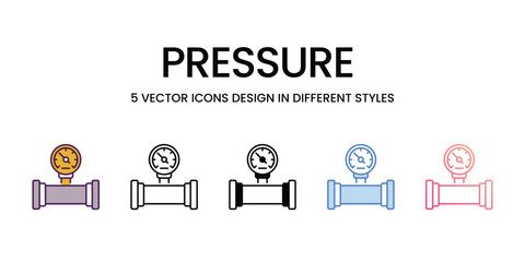 Pressure  Icons different style vector stock illustration