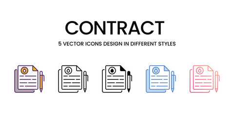 Contract  Icons different style vector stock illustration