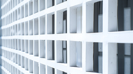A visually captivating close-up shot of geometric window grilles