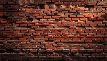 grunge red brick wall background with copy space