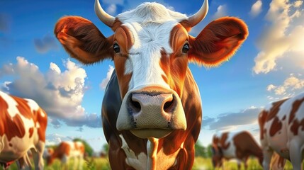 Serene Pastoral Scene with Cows Grazing