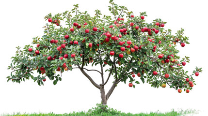Crimson Harvest: Enchanting Tree Laden With Bright Red Apples