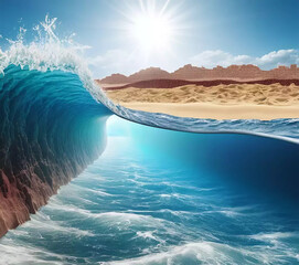 Naklejka premium waves on the beach