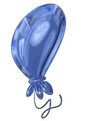 Ilustraci&oacute;n globo de fiesta, balon hinchado.  