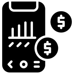 mobile finance solid icon