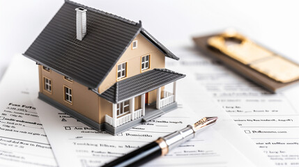 House Model on Document With Pen
