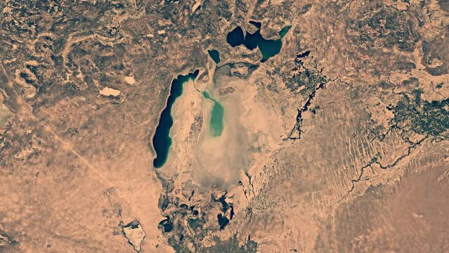 Satellite Animation Showing The Change in The Level of The Aral Sea Since 1984.