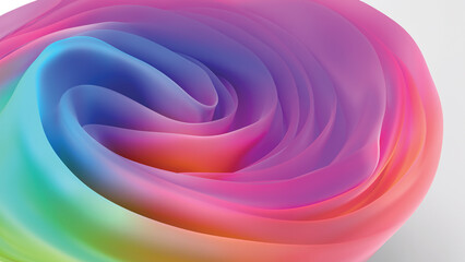 Dreamy pastel abstract fluid background with light blue, pink and yellow. Vivid rainbow colors colorful smooth waving silk textured wallpaper background banner.